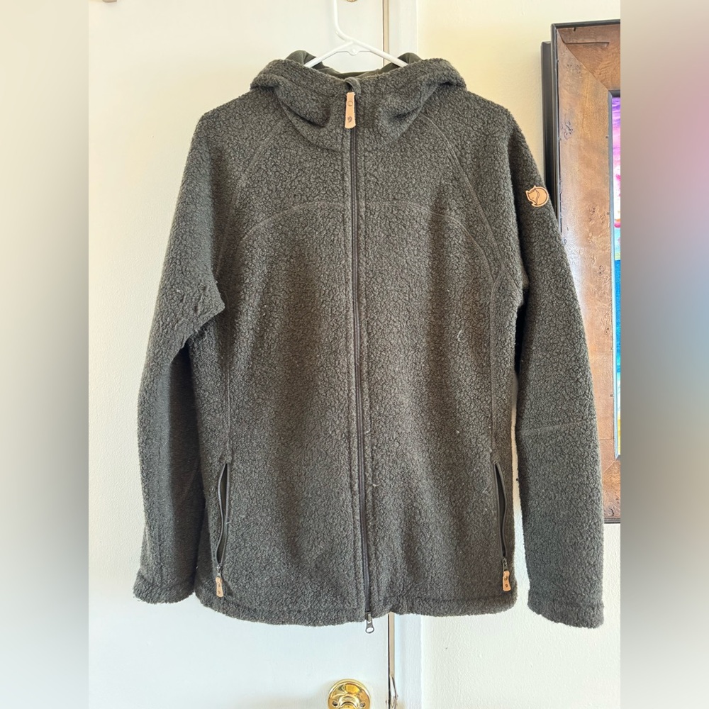 Fjallraven women’s large wool zip up jacket